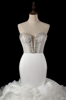 Luxury Mermaid Ruffles Long Tail Wedding Dresses